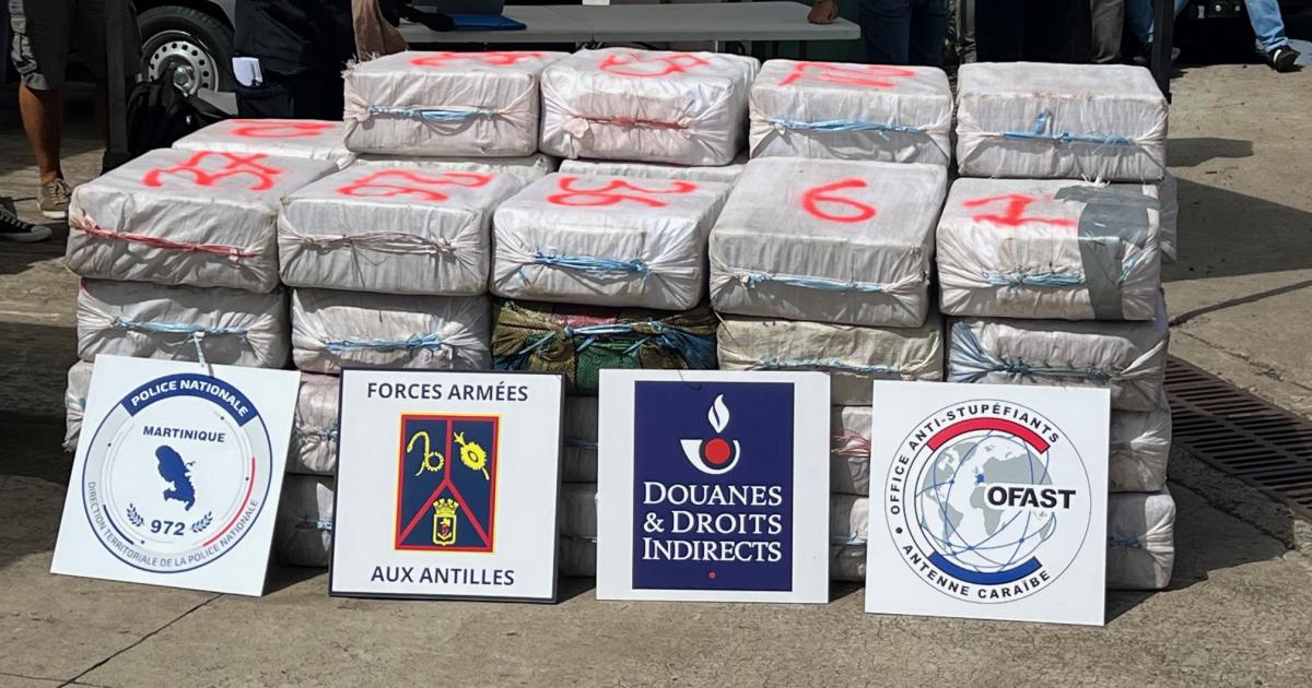 Plus d’une tonne de cocaïne saisie au large de la Martinique